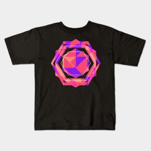 Geometric pink girl art Kids T-Shirt